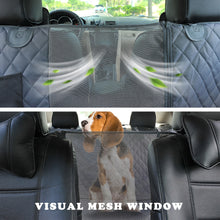 将图片加载到图库查看器，Dog Car Seat Cover View Mesh Waterproof Pet Carrier Car Rear Back Seat Mat Hammock Cushion Protector With Zipper And Pockets
