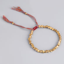 将图片加载到图库查看器，Handmade Tibetan Buddhist Braided Cotton Copper Beads Lucky Rope Bracelet &amp; Bangles For Women Men Thread Bracelets
