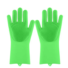 将图片加载到图库查看器，Magic Silicone Dishwashing Scrubber Dish Washing Sponge Rubber Scrub Gloves Kitchen Cleaning 1 Pair
