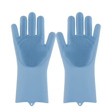 将图片加载到图库查看器，Magic Silicone Dishwashing Scrubber Dish Washing Sponge Rubber Scrub Gloves Kitchen Cleaning 1 Pair
