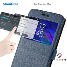 将图片加载到图库查看器，PU Leather Phone Case For Rakuten Mini Flip Case For Rakuten Mini View Window Book Case Soft TPU Silicone Back Cover

