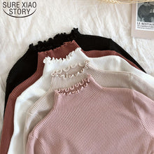 将图片加载到图库查看器，2019 Fall Winter Fashion Slim Sweater Women Turtleneck Ruched Women Sweater High Elastic Solid Sexy Knitted Pullovers 6785 50
