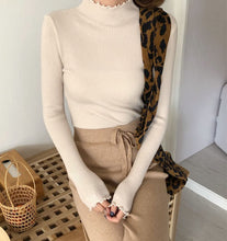 将图片加载到图库查看器，2019 Fall Winter Fashion Slim Sweater Women Turtleneck Ruched Women Sweater High Elastic Solid Sexy Knitted Pullovers 6785 50
