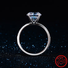 将图片加载到图库查看器，2019 Classic Luxury Real Solid 925 Sterling Silver Ring 3Ct 10 Hearts Arrows Zircon Wedding Jewelry Rings Engagement For Women
