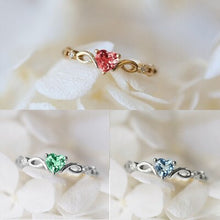 将图片加载到图库查看器，Huitan Simple Heart Ring For Women Female Cute Finger Rings Romantic Birthday Gift For Girlfriend Fashion Zircon Stone Jewelry
