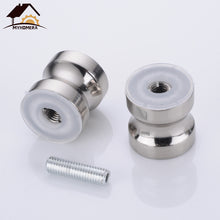 将图片加载到图库查看器，Eprolo Myhomera Door Handle Glass Door Knob Puller Push Bathroom Shower Cabinet Handles Dia 1.2&#39;&#39; Aluminum Brushed / Silver w/ Screw
