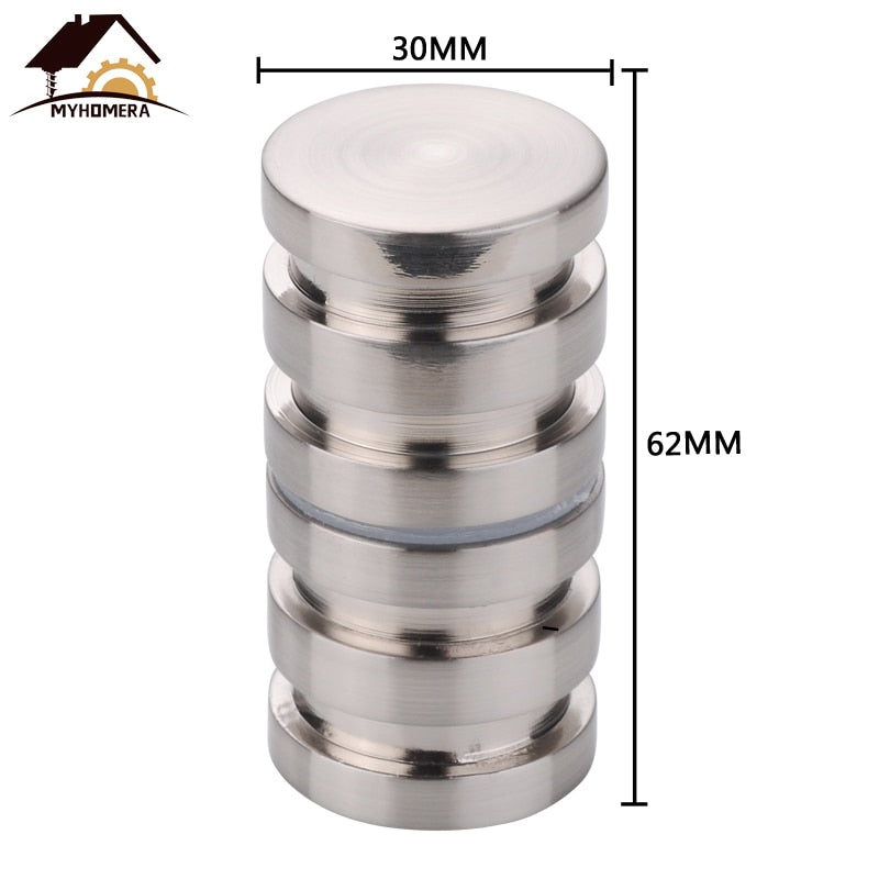 Eprolo Myhomera Door Handle Glass Door Knob Puller Push Bathroom Shower Cabinet Handles Dia 1.2'' Aluminum Brushed / Silver w/ Screw