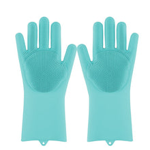 将图片加载到图库查看器，Magic Silicone Dishwashing Scrubber Dish Washing Sponge Rubber Scrub Gloves Kitchen Cleaning 1 Pair
