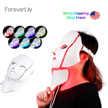 将图片加载到图库查看器，Foreverlily LED Light Photon Therapy Mask 7 Color Light Treatment Skin Rejuvenation Whitening Facial Beauty Daily Skin Care Mask
