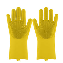 将图片加载到图库查看器，Magic Silicone Dishwashing Scrubber Dish Washing Sponge Rubber Scrub Gloves Kitchen Cleaning 1 Pair
