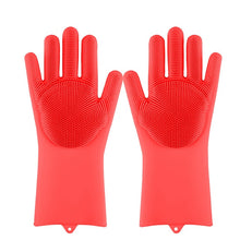 将图片加载到图库查看器，Magic Silicone Dishwashing Scrubber Dish Washing Sponge Rubber Scrub Gloves Kitchen Cleaning 1 Pair
