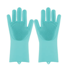 将图片加载到图库查看器，Magic Silicone Dishwashing Scrubber Dish Washing Sponge Rubber Scrub Gloves Kitchen Cleaning 1 Pair

