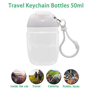 60ML Silicone Protective Cover Hand SanitizePortable Mini Empty Bottle Portable Hand Sanitizer Silicone Bottle Can Hung Outdoor