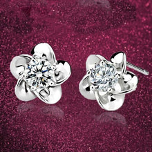 将图片加载到图库查看器，H: Hyde silver AAA color cubic zirconia Fashion brooch earrings flower earring for women gift brincos
