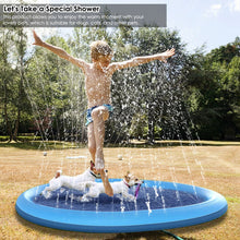 将图片加载到图库查看器，150cm Water Sprinkler can spray spout to dispe Pad for Kids Pets Dogs Outdoor Water Play Mat Dog Bath Pool
