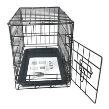 将图片加载到图库查看器，20&quot; Pet Kennel Cat Rabbit Folding Steel Crate Animal Playpen Wire Metal Cage Black

