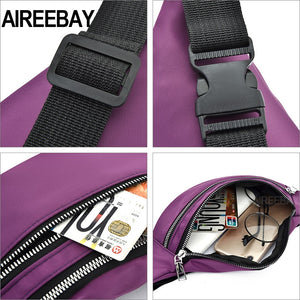 AIREEBAY 2020 New Fanny Pack For Women Waterproof  Waist Bags Ladies Fashion Bum Bag Travel Crossbody Chest Bags Unisex Hip Bag