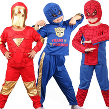 将图片加载到图库查看器，Halloween cosplay costume Set Spider mask Suit Party Costume Kids Long Sleeve spider Red man Performance Apparel Children&#39;s baby
