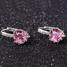 将图片加载到图库查看器，BAMOER Stones Heart Shape Trendy &amp; Elegant AAA Zircon Stud Earring YIE095
