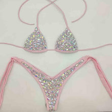将图片加载到图库查看器，2020 venus vacation new style diamond bikini set bandage open swimwear push up rhinestone bling stones swimsuit sexy women swim
