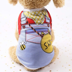 Cartoon Dog Shirt Summer Small Dog Clothes Chihuahua Tshirt Puppy Vest Yorkshire Terrier Pet Clothes Ropa Perro Pets Clothing