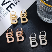将图片加载到图库查看器，European And American Ins Style Personality Retro Letter B Geometric Ears
