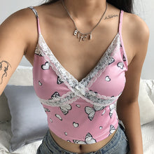 将图片加载到图库查看器，Rockmore Lace Patchwork Sexy Women Tops Summer Bodycon Spaghetti Strap Sleeveless Harajuku Casual Camis Nightlcub Crop Tank Top
