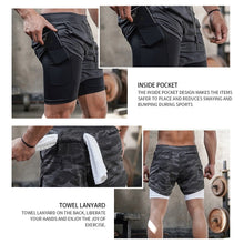 将图片加载到图库查看器，2020 Summer Running Shorts Men 2 in 1 Sports Jogging Fitness Shorts Training Quick Dry Mens Gym Men Shorts Sport gym Short Pants
