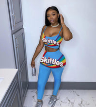 将图片加载到图库查看器，QYQ Skittles Candy Booty Two Piece Set Women Top And Pants Cute Bodycon Leggings Sport Plus Size Snack Fruity Gusher Long Sleeve
