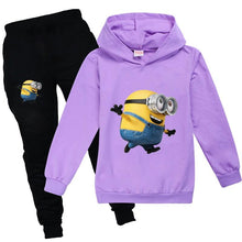 将图片加载到图库查看器，Fall Winter Halloween Outfits for Girls Minions Kawaii Children Clothing Set Cotton Christmas Thanksgiving  Boys Clothes
