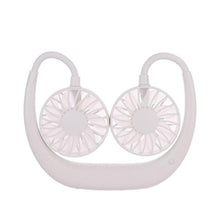 将图片加载到图库查看器，USB Rechargeable Neckband Sport Fan Lazy Neck Hanging Dual Cooling Portable Fan
