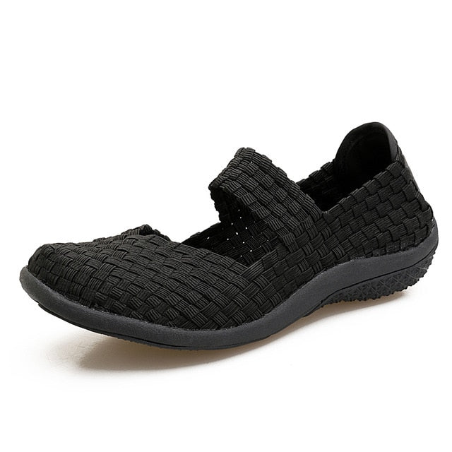 New Women Breathable Fitness Mary Jane Shoes Soft Woven Walking Sneakers Lightweight Yoga Shoes