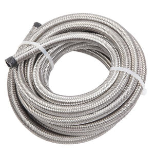 6AN 20-Foot Universal Silver Fuel Hose   10 Red and Blue Connectors