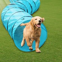 将图片加载到图库查看器，18&#39; Agility Training Tunnel Pet Dog Play Outdoor Obedience Exercise Equipment Blue
