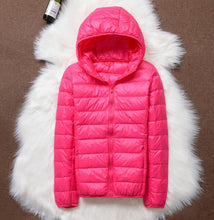 将图片加载到图库查看器，Spring Plus Size 4XL Women Down Jacket Winter Ultra Light 90% White Duck Down Coat Short Hooded Puffer Jacket Female Warm Parka
