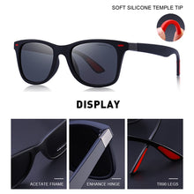 将图片加载到图库查看器，Men Women Classic Retro Rivet Polarized Sunglasses Lighter Design Square Frame 100% UV Protection
