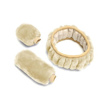 将图片加载到图库查看器，Universal Steering-wheel Plush Car Steering Wheel Covers Winter Faux fur Hand Brake &amp; Gear Cover Set Car Interior Accessories
