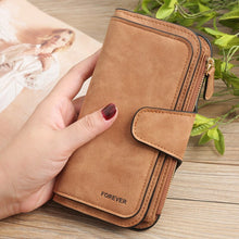将图片加载到图库查看器，Man Women&#39;s Pu Leather Wallet Coin Clutch Hasp Zipper Long Ladies Purse 2021 Casual Solid Three Fold Unisex Wallets Women
