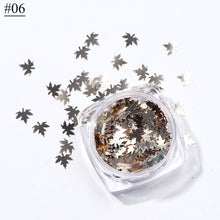 将图片加载到图库查看器，1 Box Maple Leaves Nail Art Sequins Holographic Glitter Flakes Paillette Chameleon Stickers For Nails Autumn Design Decor SA1528
