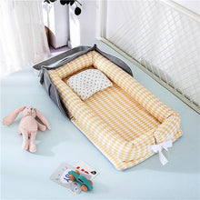 将图片加载到图库查看器，Portable Newborn Baby Crib Nest Bed for Baby Boys Girls Travel Infant Cotton Cradle Crib Baby Sleeping Set
