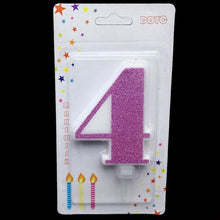 将图片加载到图库查看器，1 Pcs Extra Large Pink Glitter Digital Candle Happy Birthday Cake Decoration Princess Confession 520 Boy Girl Number 0-9
