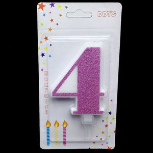 1 Pcs Extra Large Pink Glitter Digital Candle Happy Birthday Cake Decoration Princess Confession 520 Boy Girl Number 0-9