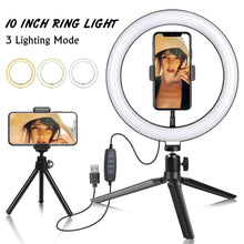 将图片加载到图库查看器，10 &quot; Ring Light Camera Tripod Mini Camera Holder Slip Clip Set
