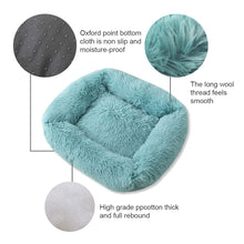 将图片加载到图库查看器，Square Dog Bed Super Soft Warm Plush Cat Mat Dog Beds Long Plush Solid Color Pet Beds Cat Mat For Little Medium Large Pets
