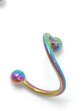 将图片加载到图库查看器，Manufacturers selling Europe Stainless Steel Nose nail S nose shaped titanium earrings nail color lip nail body piercing
