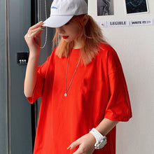 将图片加载到图库查看器，LEGIBLE 2020 Summer short sleeve T-Shirt  Women Tee Shirt  Loose Solid Basic T Shirt Women Casual O-neck Hipster Tshirt Top 5XL
