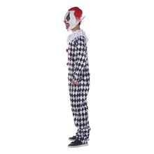 将图片加载到图库查看器，Clown Costume Rhombic Clown Adult Masquerade Costume Halloween Cosplay Amusement Park Black and White Unisex Jumpsuits &amp; Rompers
