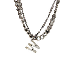 将图片加载到图库查看器，European And American Style W Letter Cuban Clavicle Chain Necklace

