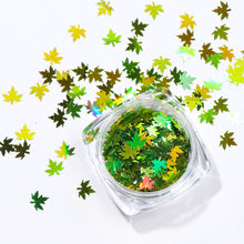 将图片加载到图库查看器，1 Box Maple Leaves Nail Art Sequins Holographic Glitter Flakes Paillette Chameleon Stickers For Nails Autumn Design Decor SA1528
