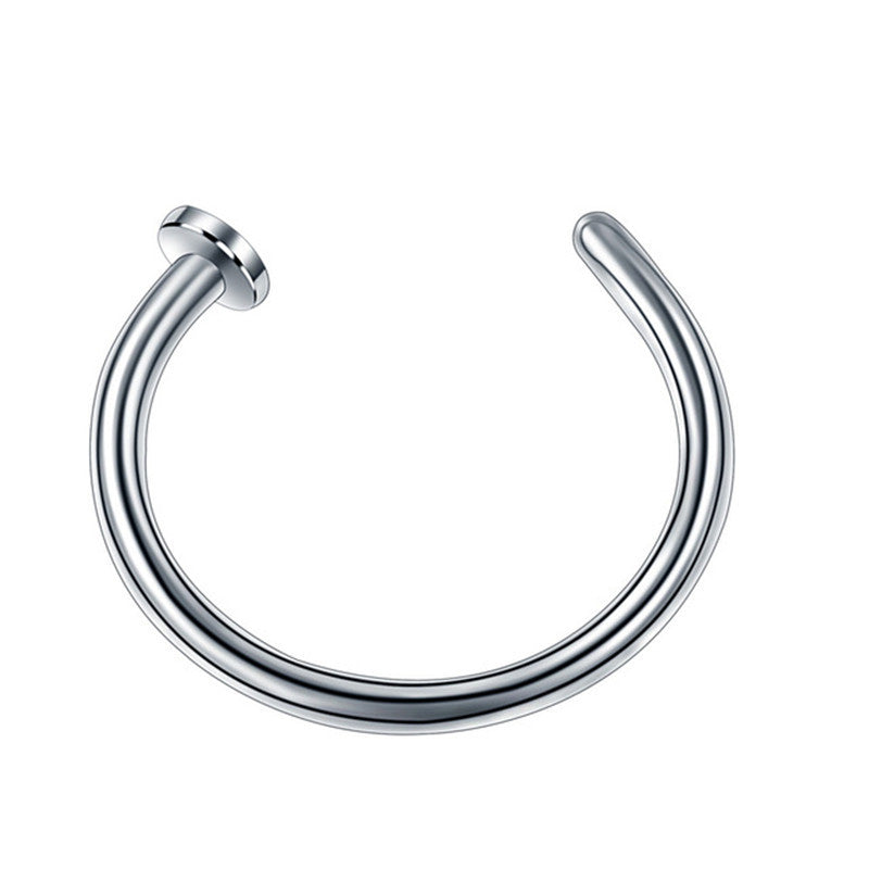Fake Piercing Jewelry Hoop Nose-Ring Oreja Stainless-Steel 1pcs U-Shaped
